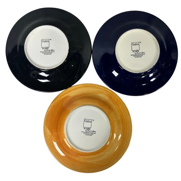 Gates Ware Laurie Gates Vibrant Colorful Art Pottery 9.75" Salad Plates-Set of 3 - Picture 5 of 9